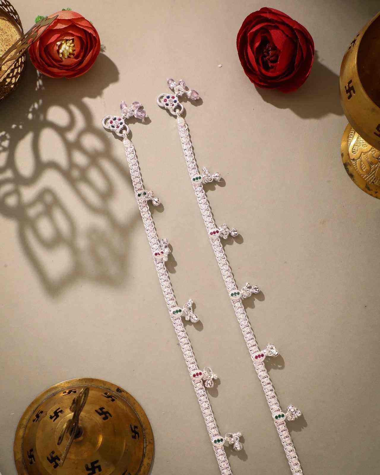 Silver Payal Design Kalyan Jewellers Silver Kolusu Simple Fashionable Payal  Design AKsells Silver Anklet Silver Payal