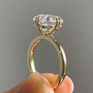 Sterling Silver IGI Certified Finest VVS Grade Moissanite Dainty Wedding <b>Ring</b> Custom Design Exclusive Jewelry - Product Image 3