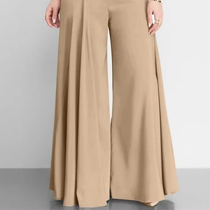 Pantalones de pierna ancha de cintura alta para mujer, pantalones largos holgados sólidos elegantes informales para oficina, ropa transpirable nueva para primavera y otoño - Product Image 4