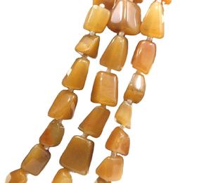 13.5" Long <b>Top</b> Quality Natural Yellow Aventurine Smooth Nuggets Beads Wholesale Manufacturer Genuine High Quality - Product Image 1