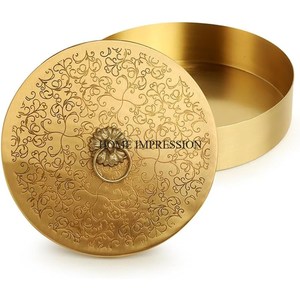 Nouvellement Arrivée Haute Qualité Plaqué Or Unique Fantaisie Designer Gravé Top Couvercle Chapati Casserole À Prix Compétitif De L'Inde - Product Image 1