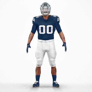 ชุดยูนิฟอร์มอเมริกันฟุตบอลขายดี คุณภาพสูง ไซส์ใหญ่พิเศษ สั่งทำได้ เสื้อระบายอากาศดี พิมพ์ลายแบบรีดร้อน ป้องกันรังสียูวี - Product Image 1