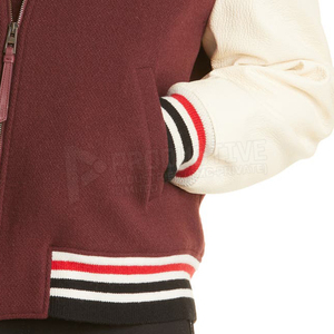 เสื้อแจ็กเก็ตผ้าใบผู้ชาย OEM แบบเลตเทอร์เมนแขนยาวคอตั้งสำหรับฤดูหนาว - Product Image 5