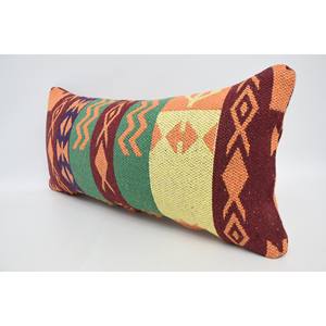 Luxury Geometric Bohemian Wool <b>Pillow</b> 12x24 Inch Green Accent Woven Vintage Leaves Square Patterns for Home Sofa Foam Filled - Product Image 4