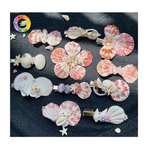 Pinza de pelo de concha marina brillante hecha a mano, pinza de pelo de concha de almeja natural, accesorio para el cabello con aspecto de playa para el verano - Product Image 6