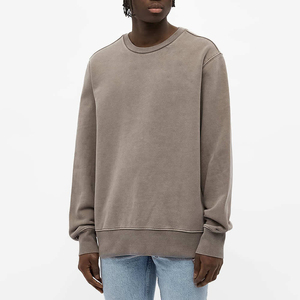 High Street à la mode grande taille hommes lavage à l'acide sweats 100% coton surdimensionné Vintage lavage élégant décontracté hommes sweats - Product Image 5