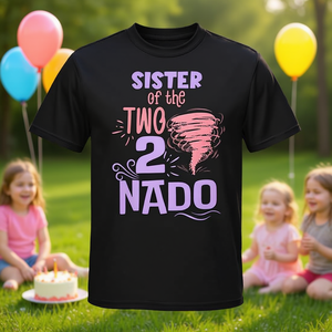 Camiseta de cumpleaños número dos de Sister of Tornado, camiseta promocional TWO Nado 2nd Bday Twonado - Product Image 3