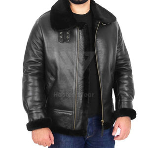 Veste en cuir réversible pour homme, très vendue, confortable, entièrement noire, professionnelle, en laine pour l'hiver, respirante, look tendance - Product Image 1