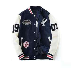 OEM personalizado bordado Chenille parches High Street Style hombres chaqueta de lana con cuello alto para el invierno - Product Image 2