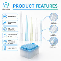 Embouts de micro-pipette de laboratoire de recherche de haute qualité à faible rétention, avec barrière filtrante stérile pour la manipulation précise des liquides
