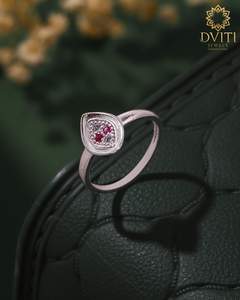 Women's Fine Silver Teardrop <b>Ring</b> with Elegant Design <b>Indian</b> Made Original Style for Gift Occasions - Product Image 2