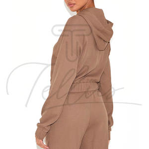 Top de Mujer con Capucha, Estilo Crop Top, Primavera, Lona Ecológica, Transpirable, Diseña el Tuyo, Gran Venta y Precio Bajo - Product Image 1