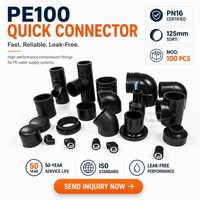 Adaptateurs à bride HDPE 6 pouces PN16, raccords électrofusion réducteurs, coudes en T, PE100 125mm SDR11 PN16, joint de tuyau d'eau en plastique