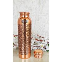Magnifique boîte-cadeau isotherme en cuivre pur, écologique, étanche, 1 litre, imprimé vert, motif Jaipuri, applicable