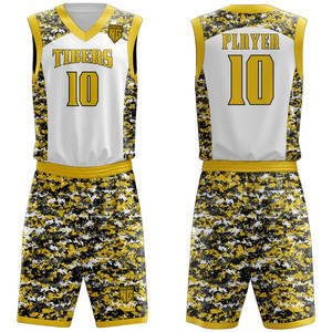 Uniformes de baloncesto de sarga de aparejos de poliéster 100%, estampado personalizado de talla grande, ropa de equipo amigable, conjuntos transpirables, variantes de tamaño - Product Image 1