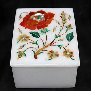 Thủ công gỗ gốm hộp đính với đá bán quý <span class=keywords><strong>Inlay</strong></span> Ngân Sách thân thiện với lưu trữ đồ trang sức tổ chức chị món quà - Product Image 1