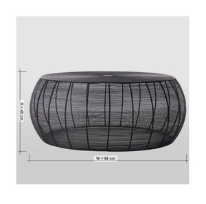 La última mesa auxiliar de estilo único en forma redonda para el hogar, sala de estar, uso decorativo, mesa auxiliar de Metal en diseño de alambre - Product Image 2