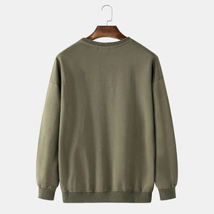 สเวตเชิ้ตพิมพ์สกรีนสำหรับผู้ชายเสื้อสเวตเตอร์พิมพ์ลายสกรีนสำหรับผู้ชายผ้าคอตตอน100% งาน OEM ออกแบบใหม่ล่าสุด - Product Image 2