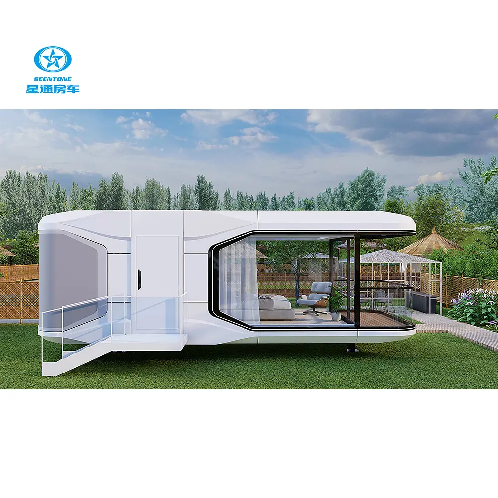 Cápsula espacial Hotel Apple cabina casa móvil cápsula espacial de lujo Casa glamping cápsulas espaciales para China