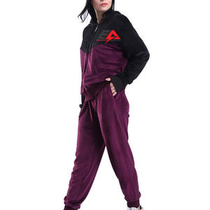 Survêtement décontracté d'hiver pour femme grande taille, respirant, 100 % coton, à capuche, couleur unie, avec fermeture éclair, haute qualité - Product Image 1