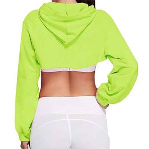 Hoodie court très demandé pour usage décontracté, tissu léger, toucher doux, fabrication en gros de hoodies courts pour femmes - Product Image 6