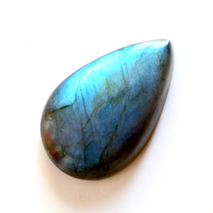 Cabujón de Labradorita Natural con Efectos Ópticos Arcoíris Negro, Brillante y Luminoso, en Forma de Pera, para Colgante, con Cambio de Color - Product Image 5