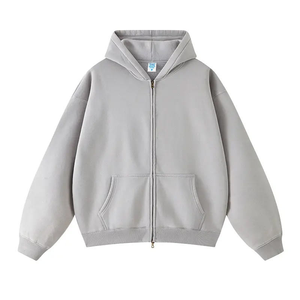 Sweat-shirt à capuche en molleton vintage délavé à l'acide, surdimensionné, lourd, pour homme, hiver - Product Image 4