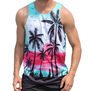 Débardeur en coton imprimé numérique grande taille pour homme, respirant, tricoté, pour la gym, l'entraînement, décontracté, été, fitness - Product Image 1