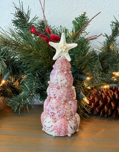 Árbol de Navidad de concha natural hecho a mano de Vietnam-Decoración de vacaciones con tema oceánico único para ideas de regalos costeros - Product Image 2