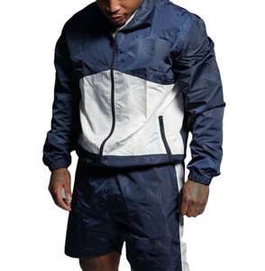 Conjunto Deportivo Ligero Personalizado para Hombre, Chaqueta Cortavientos, Sudadera con Capucha de Nailon y Pantalones Cortos, Traje Deportivo Resistente al Viento - Product Image 1