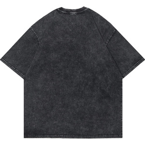 T-shirt oversize imprimé de logo personnalisé pour hommes en vente de gros T-shirt décontracté en jersey délavé à l'acide 100% coton à épaules tombantes et à col rond pour hommes - Product Image 2