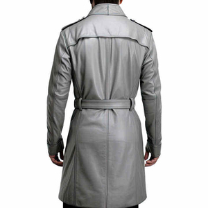 Abrigo de Cuero Genuino de Alta Gama, Hecho a Mano, Negro, para Hombre, Ropa de Invierno, Estilo Urbano y de Fiesta - Product Image 3