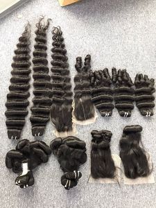 Meilleure qualité 100% cheveux humains naturels Remy vague profonde et fermeture du Vietnam pour les femmes noires - Product Image 5