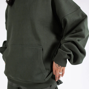 Sweat à capuche épais et lourd pour homme, coupe oversize, épaules tombantes, en molleton bouclette 500 460 400 g/m², personnalisable avec logo - Product Image 4
