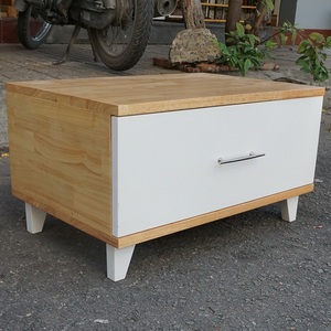 SFTDG019-Minimalist 1-Drawer Wood Rubberwood Bedside <b>Table</b> Bedroom Furniture - Product Image 4