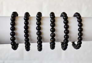 Trending Black Tourmaline 8mm Round <b>Beaded</b> <b>Bracelet</b> Premium Natural Healing Crystal For Meditation Fashion Jewelry at Best Price - Product Image 6