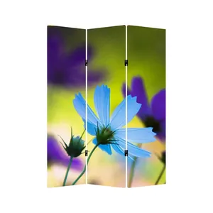 ฉากกั้นผ้าใบพับได้สองด้านลายดอกบลูคอสมอส - Product Image 5