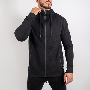 Sweat à capuche zippé pour hommes, vestes de sport à manches longues avec fonction respirante, grandes tailles pour la course à pied, col à capuche - Product Image 4