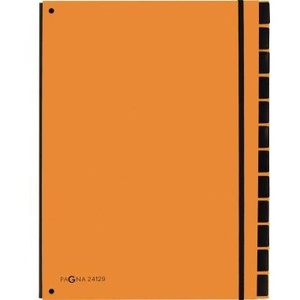 Organizador de Escritorio Naranja PAGNA TREND con 12 Compartimentos, Bandejas para Archivos de Cartón DIN A4 en Blanco, Laminadas con Película de Polipropileno - Product Image 1