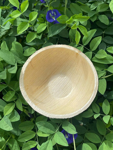 Assiette et bol en feuille de palmier de qualité supérieure compostables élégants et robustes pour les événements traiteur et les fêtes Lotus bleu Mme Cherish - Product Image 3