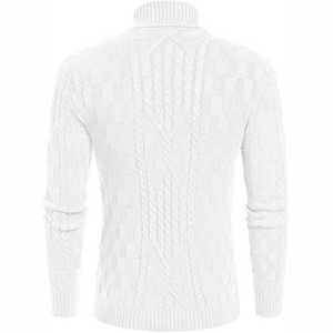 Venta al por mayor de alta calidad de color sólido suéter de punto de cuello redondo de los hombres suéteres de poliéster de punto informal - Product Image 2