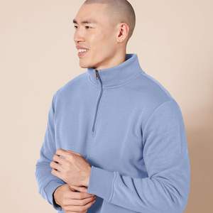 Sweat-shirt en polaire à fermeture éclair sur le devant pour homme moderne, respirant, décontracté chic, chaud, doux au toucher, mouvement fluide, cadre relaxant, frais - Product Image 3