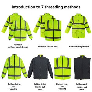 Chaqueta reflectante de seguridad de alta visibilidad con logotipo personalizado, impermeable, manga larga, ropa de trabajo de alta visibilidad - Product Image 3