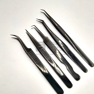 Pince à cils professionnelle noire Vente en gros Pince à épiler à extension de cils en acier durable japonais de haute qualité - Product Image 5