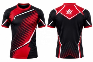 เสื้อรักบี้ชายแบบสั่งทำพิเศษ แขนสั้น ระบายเหงื่อได้ดี ทรงสปอร์ต สีแดง ดำ ขาว ลายเรขาคณิต ใส่ได้ทุกฤดู - Product Image 6