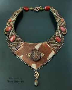 Collares de bufanda de cuentas de semillas con bordado de cuentas de semillas de colores Collar de bufanda de cuentas de semillas elegante con patrones de bordado únicos - Product Image 3