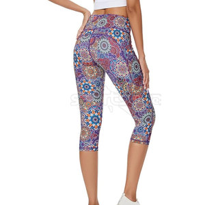 Leggings Cortos de Punto Casuales Premium, Transpirables, Ecológicos, de Spandex/Poliéster, Cintura Alta, para Gimnasio, Entrenamiento, Fitness y Ropa Deportiva - Product Image 4