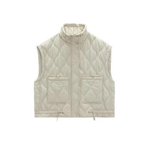2024 nouvelles femmes XL imprimé hiver polaire vestes respirant automne col montant sans manches rembourré gilet manteau poche plaquée - Product Image 5