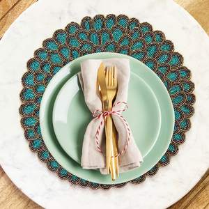 ที่ชาร์จลูกปัดแบบแฮนด์เมดสุดหรูสำหรับรับประทานอาหารตกแต่งวันหยุดที่ไม่เหมือนใครสำหรับพิธีขึ้นบ้านและโอกาสพิเศษอื่นๆ - Product Image 4