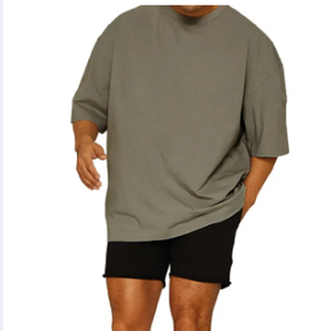 Camisetas de algodón en blanco para hombre Camiseta de gran tamaño con estampado de logotipo personalizado - Product Image 1